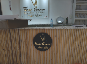 Round perspex fabricated sign